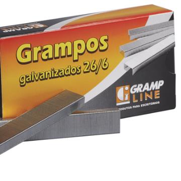 Grampo para grampeador 26/6 galvanizado Fix Paper cx c/ 5.000 grampos