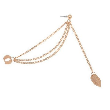 Brinco Ear Cuff Folha Dourado