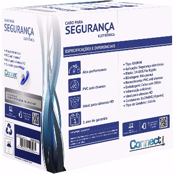 CABO REDE / CFTV 24AWG 4 PARES SCE AZUL (CX C/305M)