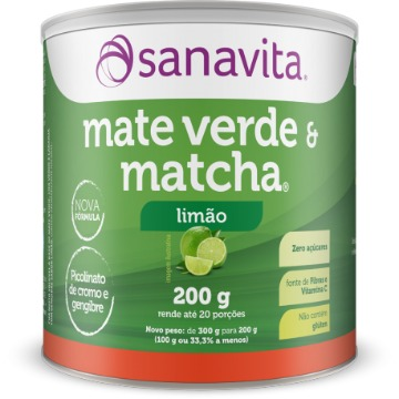 MATE VERDE & MATCHA LIMAO SANAVITA LATA 200G
