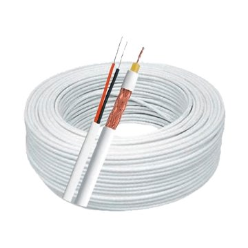 Cabo Coaxial Flexível Cftv Rf 4mm+bipolar 80% 2x26 Awg Cx C/100 Metros Branco
