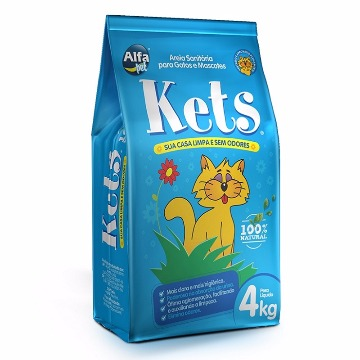 Areia Higiênica Kets Gato 4kg