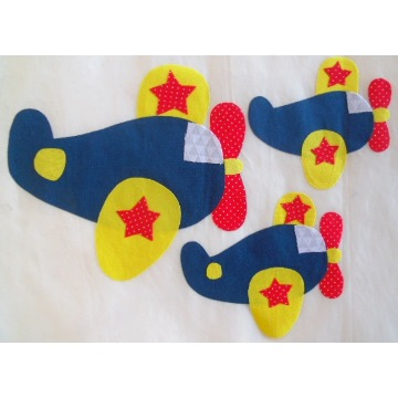 aviâo com estrela 15cm 10cm 8cm