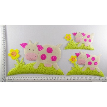 AA VACA DA FAZENDINHA ( PATCH APLIQUE EM TECIDO COM TERMCOLANTE DEFINITIVO )
