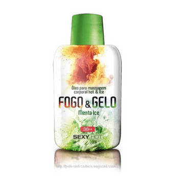 Óleo para massagem beijável FOGO E GELO - Menta Ice