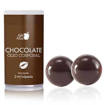Cápsula com Óleo Corporal Beijável Chocolate