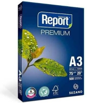 PAPEL SULFITE A3 75G 297X420MM C/ 500 FLS REPORT