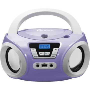 CD PLAYER LENOXX BOOMBOX 6W RMS LAVANDA E BRANCO