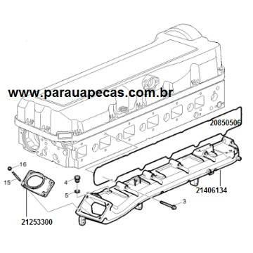 Flange Coletor VOLVO ESCAPE 21253300 VOLVO