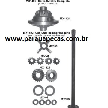 Caixa Satélite Completa 14mm MB 1114/1618 HL4 FREIO AR MX1423 3443502723 3443507323
