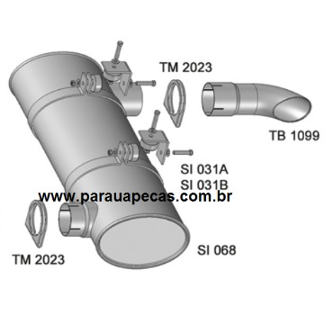 Silencioso Escapamento MB 1218/1620 1996/1999 SI068 FABBOF