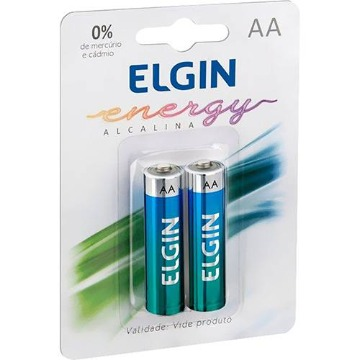 Pilha Alcalina AA Elgin 1.5V C/ 2