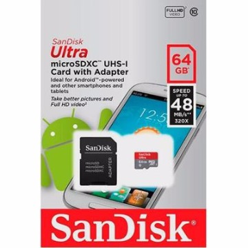Cartão De Memória MicroSD Sandisk 64GB Class 10 SDSQUNB-064G-GN3MA