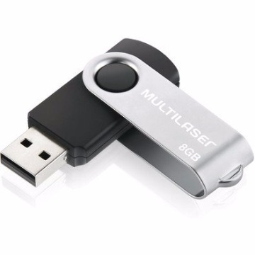 Pen Drive Twist Preto 8Gb Multilaser - PD587