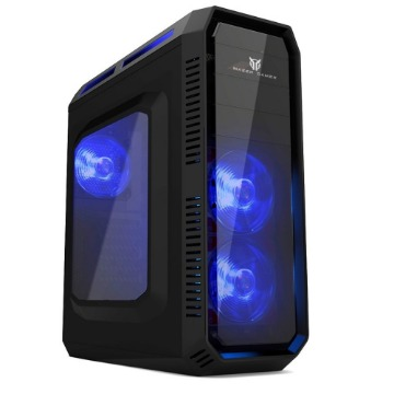 Gabinete (S/ Fonte) 3B Volcano VC820-Blue LED Azul Mazer Gamer