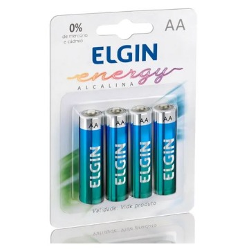 Pilha Alcalina Elgin AA LR6 1.5V C/ 4 Unidades