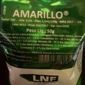 Lúpulo Amarillo 2017 9,2 aa - 50 gr