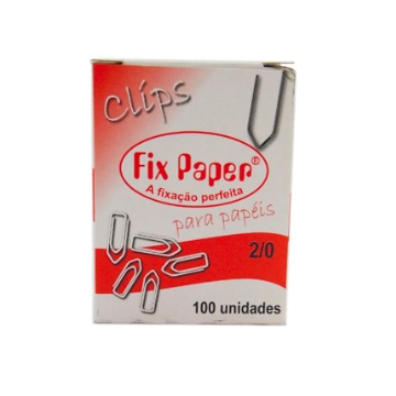 Clips nº 6/0 Fix Paper Caixa com 25 unidades.