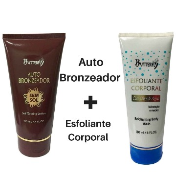 Auto Bronzeador 130 G + Esfoliante Corporal 180g Butterfly