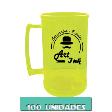 CANECA AMARELO NEON 500ML (100 UNIDADES)