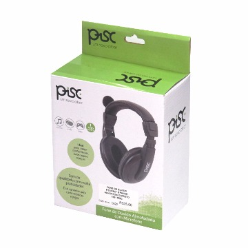 HEADPHONE C/MICROFONE ALMOFADADO 1851 PRETO PISC