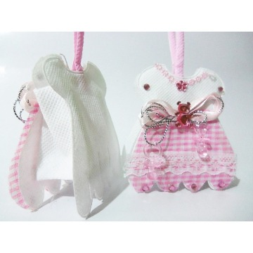 Vestidinho Sacolinha Lembrancinha Rosa 12 peças