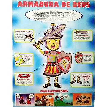 Cartaz Painel Quadro Decorativo Armadura de Deus