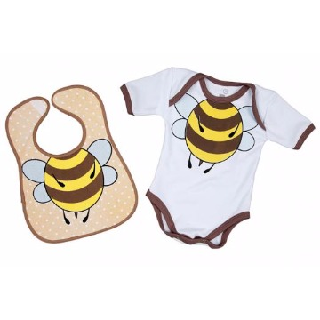 Babador E Body Branco Abelhinha P Beloca Mami