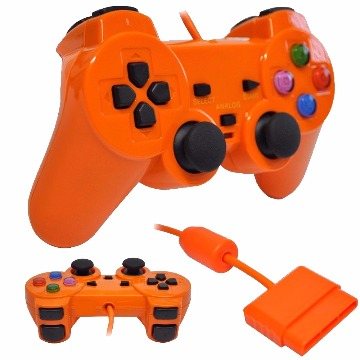 CONTROLE PS2 LARANJA FEIR