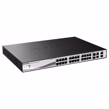 D-Link Switch com 24x 10/100Mbps RJ45 + 2x 10/100/1000Mbps RJ45 + 2x Combo 1G (RJ45 ou Fibra), gerenciavel - DES-1210-28 - DLINK