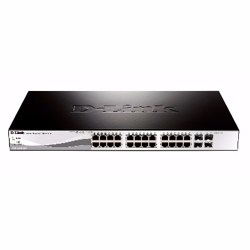 D-Link Switch Gigabit com 24x 10/100/1000Mbps RJ45 + 4x Combo 1G (RJ45/Fibra), gerenciavel - DGS1210-28 - DLINK