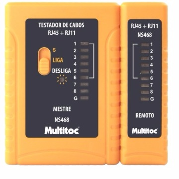 TESTADOR DE CABOS NS-468 - RJ45/RJ11 - MULTITOC