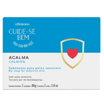 74935 Sabonete Boticário Acalma Cuide Se Bem  em Barra 2 Unidades 80g(cada)