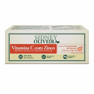 23907 Vitamina C 100% Da Idr + Zinco 7 mg - Sidney Oliveira Rahda 10 Comprimidos Efervescentes