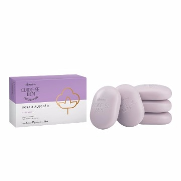 28384 Sabonete Barra Cuide Se Bem Rosa e Algodão Boticário 5 Unidades 80g (cada)