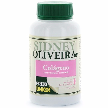 20156 Colágeno + vitaminas + minerais 500mg - Sidney Oliveira Rahda 30 cápsulas