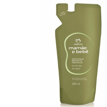 56328 Sabonete Líquido Glicerinado da Cabeça aos Pés Mamãe e Bebê Refil Natura 200ml