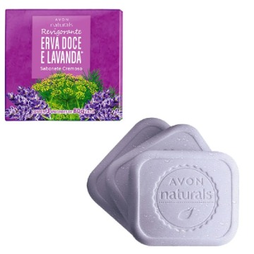 656070 Sabonete Barra Naturals Erva Doce e Lavanda Avon 3 Unidades 80g (cada)