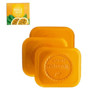 49172 Sabonete Barra Naturals Maracujá e Menta Avon 3 Unidades 80g (cada)