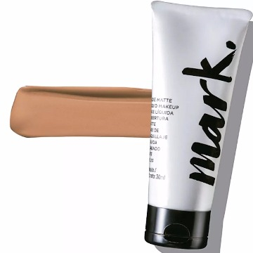 43262 Base Líquida Cobertura Matte Mark Bege Médio FPS 20 Avon 30ml