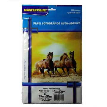 Papel Fotográfico Auto Adesivo Masterprint A4 130g 20 Fls