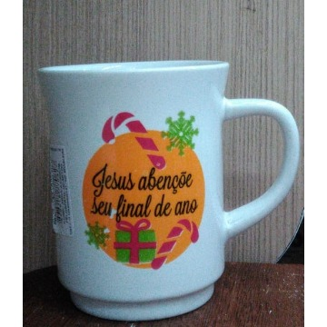 CANECA AMERICANA NATALINA BRANCA DEC. 220ML