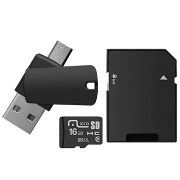 Cartão MicroSD 16GB Multilaser MC131 3 em 1
