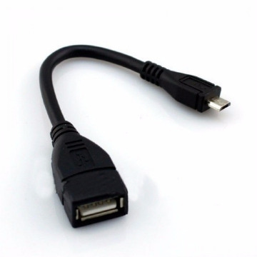 Cabo Adaptador OTG Verde USBf x Micro USBm Preto