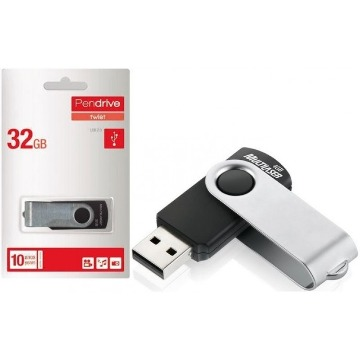 Pen Drive 32GB Multilaser PD589 Twist Preto