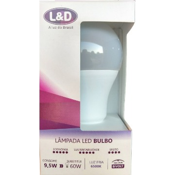 LÂMP LED BULBO 9,5W 6500K 810lm C/INMET L&D