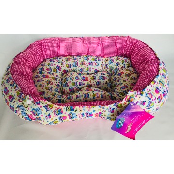 Cama Pet Oval Alegria dos Bichos Tamanho M Corujinhas