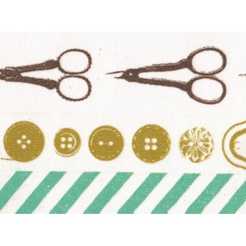 FAD15 FITA ADESIVA DECORATIVA TESOURAS E BOTÕES COD: 11046