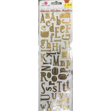 AD101-1 - ADESIVO ALFABETO METÁLICO - DOURADO - ART E MONTAGEM