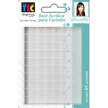 Base Acrílica Para Carimbo Ref.16444 75x100x10mm Toke E Crie - 1 Unidade